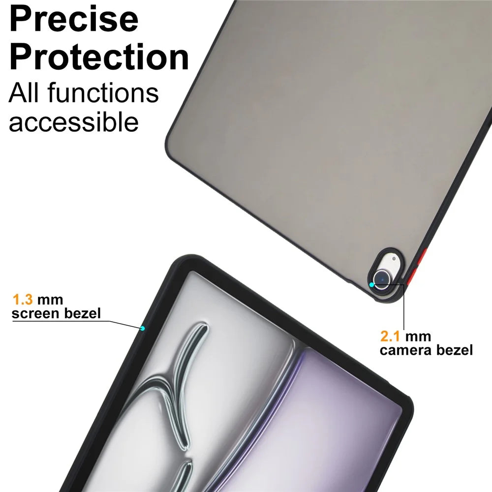 For iPad Air 13 (2026) / (2025) / (2024) Case Skin Touch Matte Acrylic TPU Shockproof Tablet Cover - Black - 5