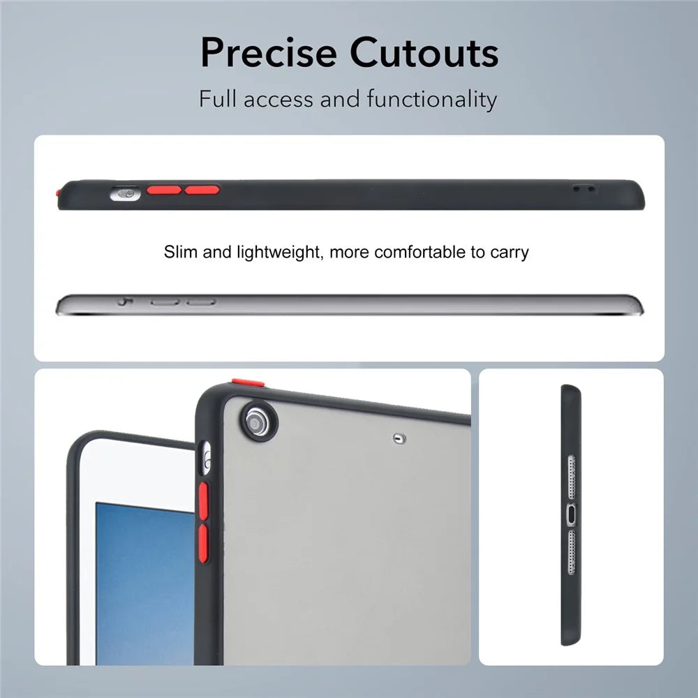 Tablet Case For iPad mini 3  /  Mini 2  /  Mini Skin Touch Matte Acrylic TPU Shockproof Cover - Black - 3