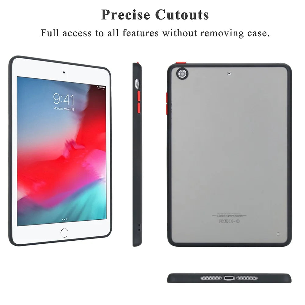 Tablet Case For iPad mini 3  /  Mini 2  /  Mini Skin Touch Matte Acrylic TPU Shockproof Cover - Black - 4