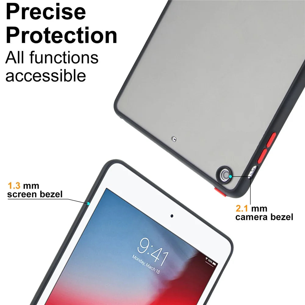 Tablet Case For iPad mini 3  /  Mini 2  /  Mini Skin Touch Matte Acrylic TPU Shockproof Cover - Black - 5