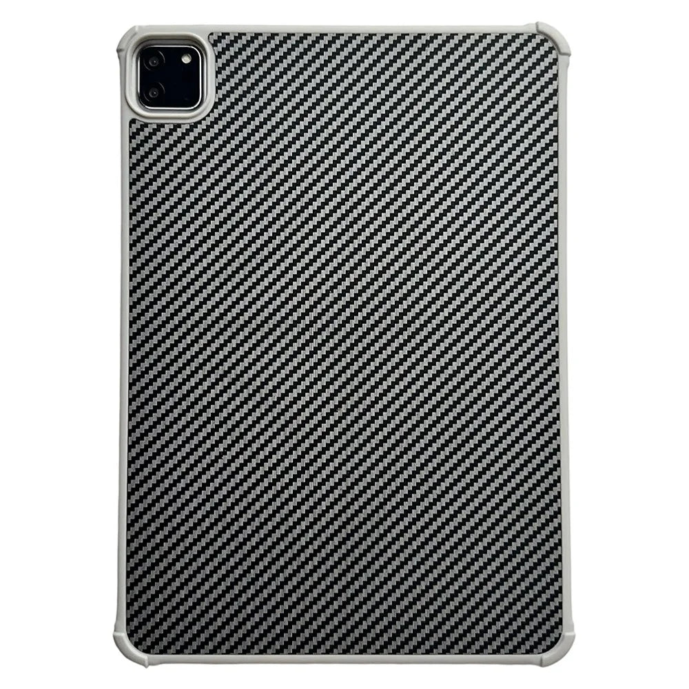 For iPad Pro 11 (2025) / 11 (2024) Magnetic Case Borderless Carbon Fiber Acrylic Tablet Cover - Grey - 1