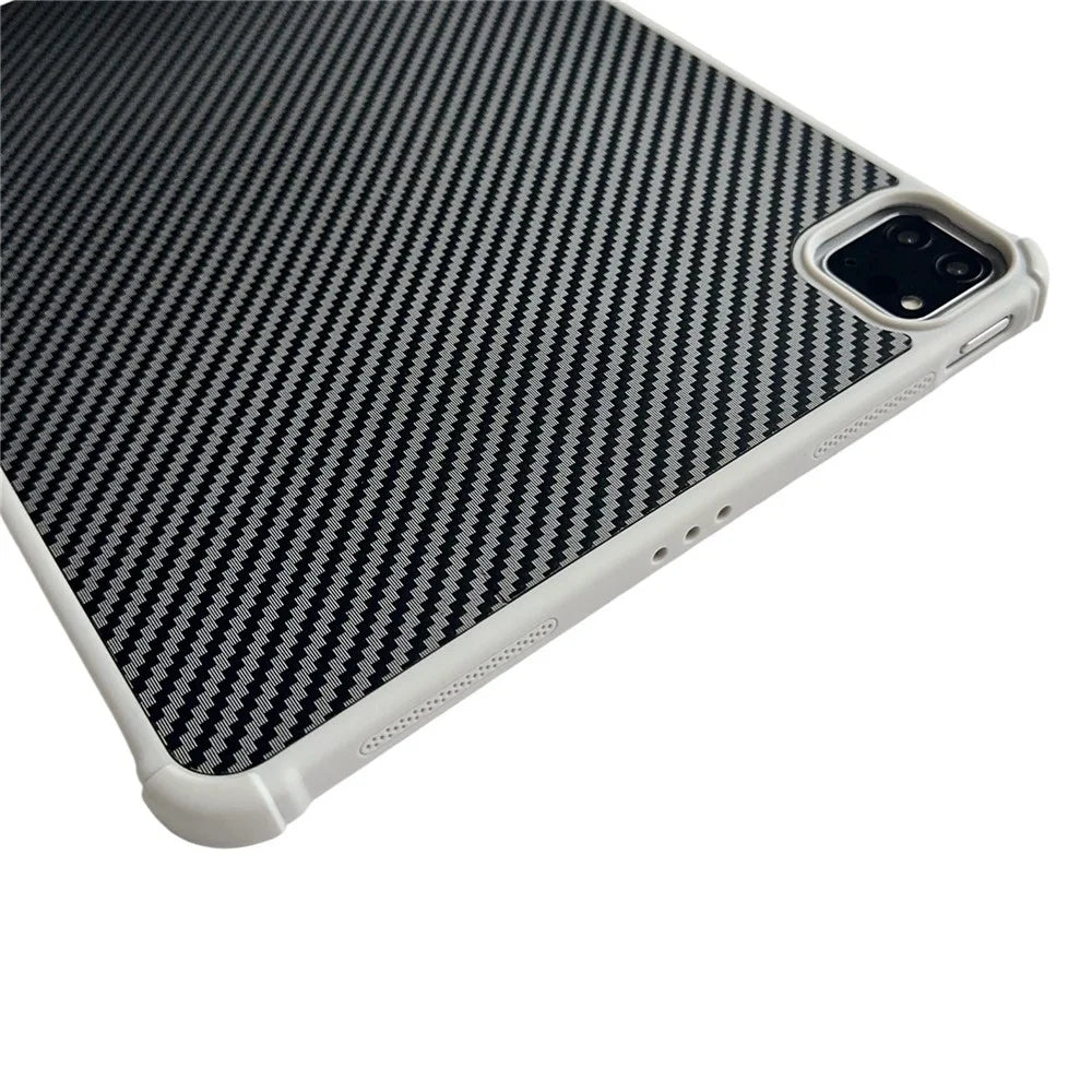 For iPad Pro 11 (2025) / 11 (2024) Magnetic Case Borderless Carbon Fiber Acrylic Tablet Cover - Grey - 7