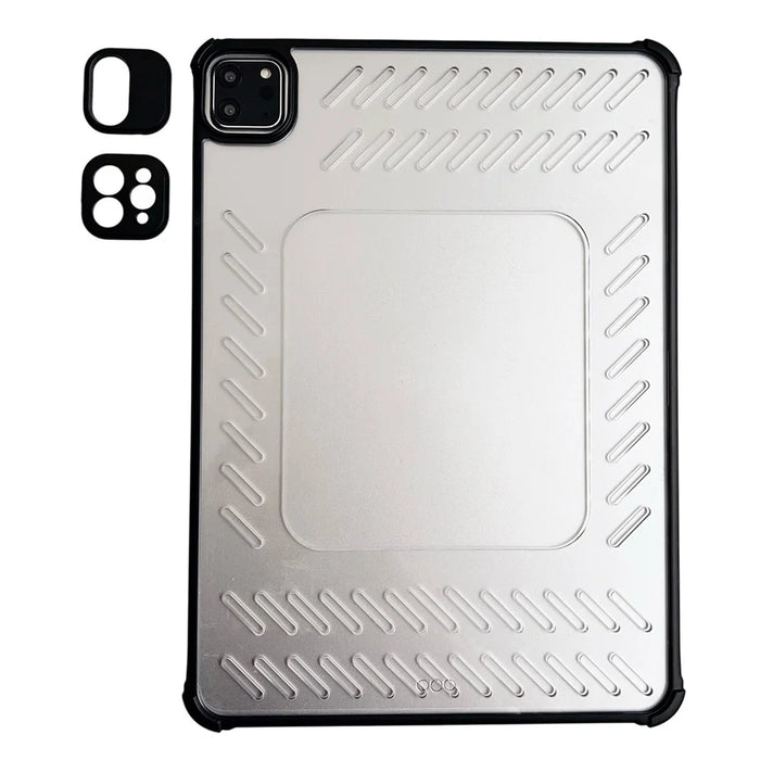 For iPad Pro 11 (2025) / 11 (2024) Case Hollow Frameless Ventilated TPU Acrylic Clear Tablet Cover - Black - 1
