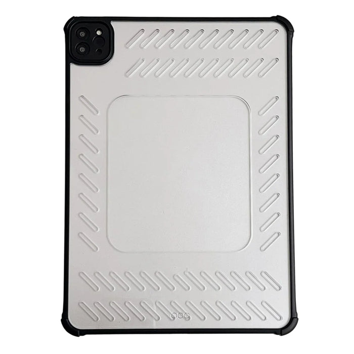 For iPad Pro 11 (2025) / 11 (2024) Case Hollow Frameless Ventilated TPU Acrylic Clear Tablet Cover - Black - 3