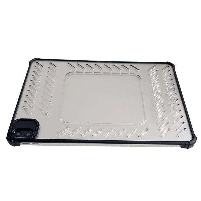 For iPad Pro 11 (2025) / 11 (2024) Case Hollow Frameless Ventilated TPU Acrylic Clear Tablet Cover - Black - 7