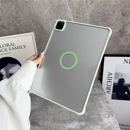 For iPad Air 11 (2026) / (2025) / (2024) Magnetic Case Frameless TPU Acrylic Clear Tablet Cover - Light Green - 1