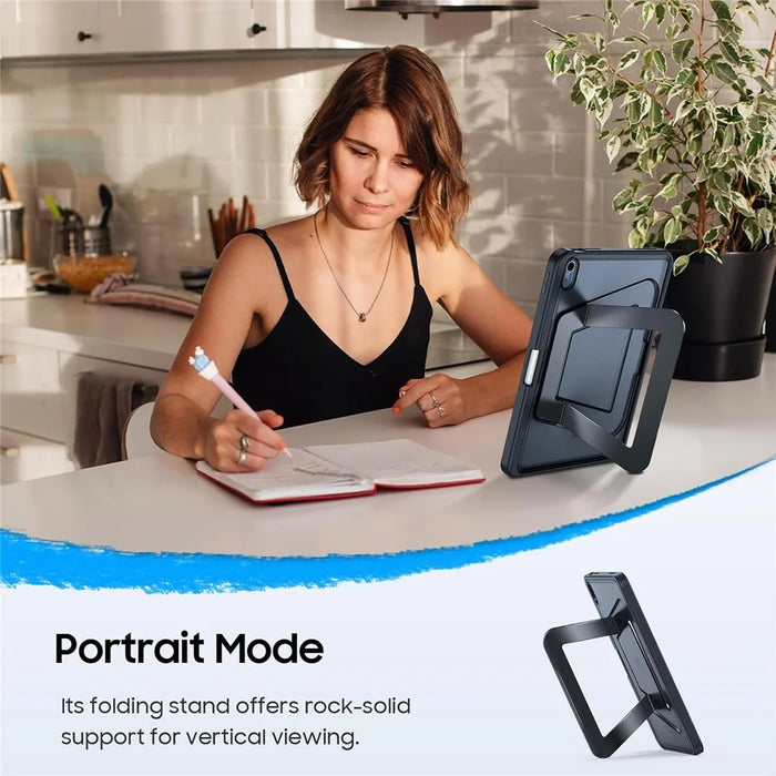 For iPad 10.9 (2022) Case Aluminum Alloy Foldable Kickstand TPU Acrylic Tablet Cover - 5