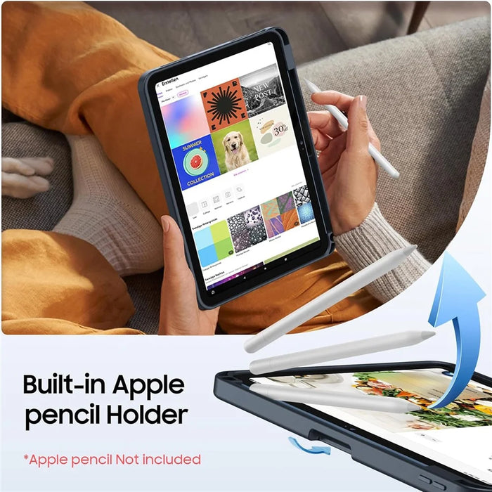 For iPad 10.9 (2022) Case Aluminum Alloy Foldable Kickstand TPU Acrylic Tablet Cover - 7