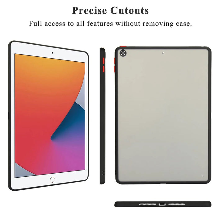 Tablet Case For iPad 10.2 (2021)  /  (2020)  /  (2019) Skin Touch Matte Acrylic TPU Shockproof Cover - Black - 7