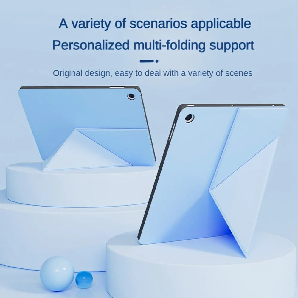 Tablet Case For iPad 10.2 (2021)  /  (2020)  /  (2019) Folding Stand Shockproof Leather Cover with Pencil Holder - Baby Blue - 5