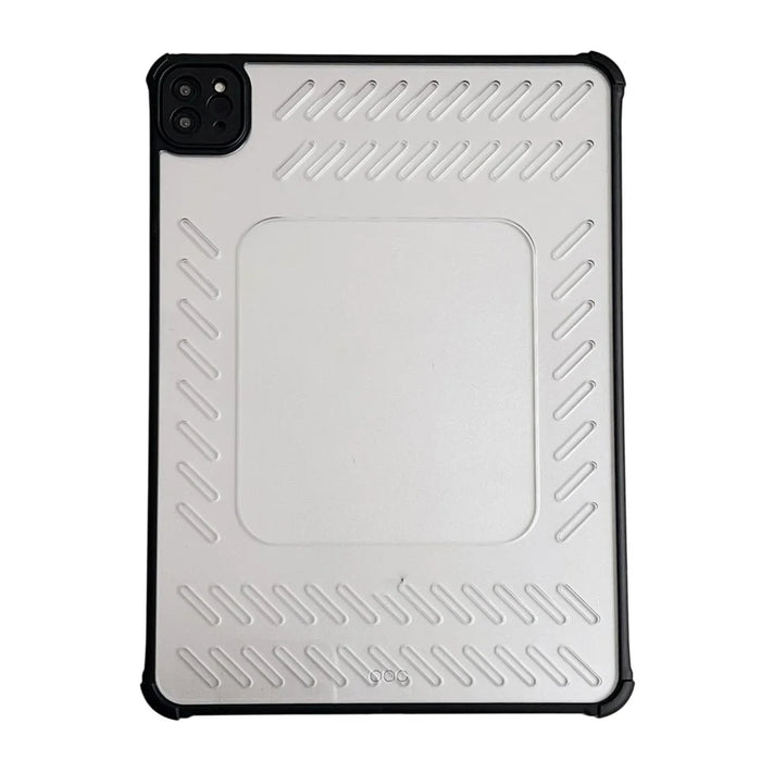 For iPad Air (2022)  /  (2020) Case Hollow Frameless Ventilated TPU Acrylic Clear Tablet Cover - Black - 3