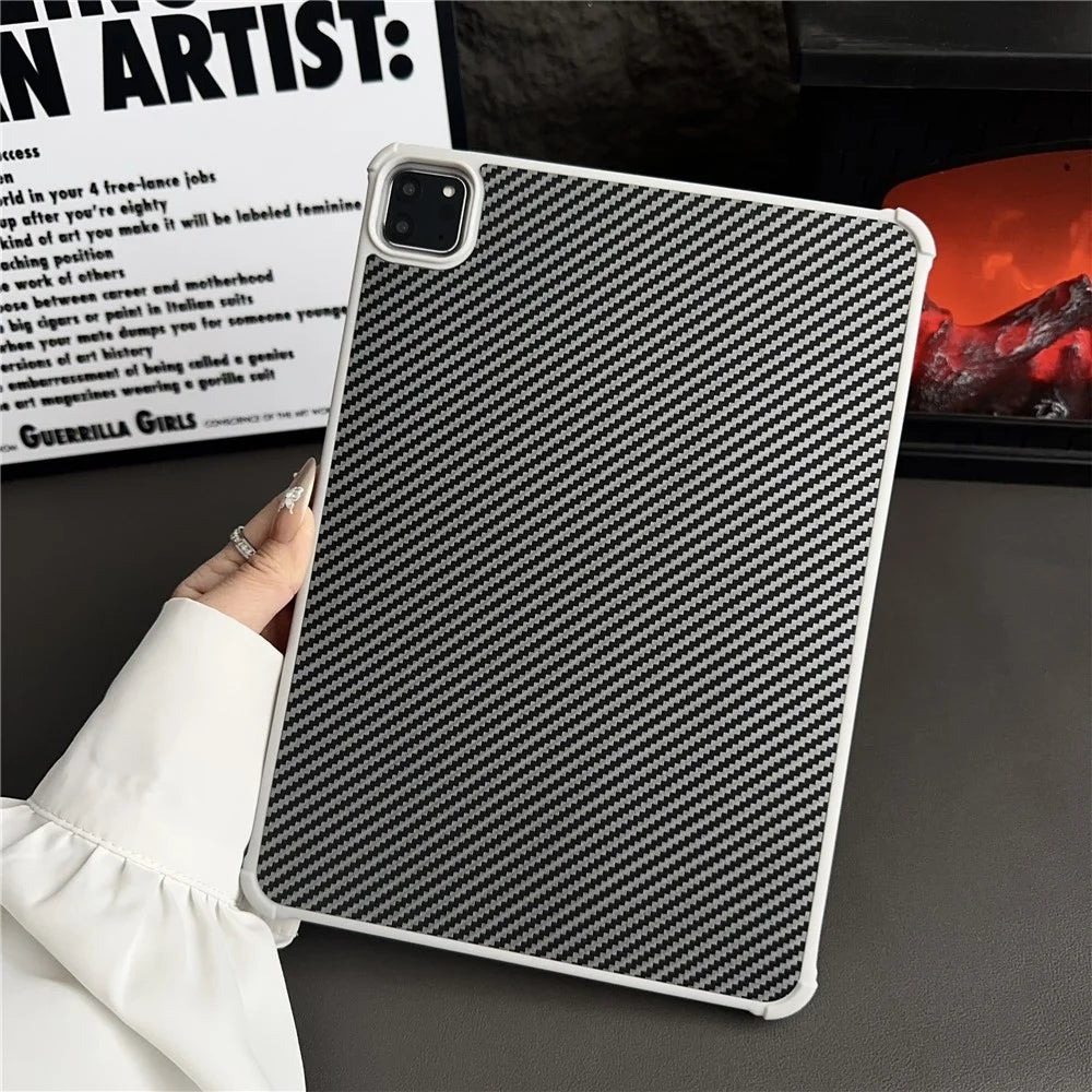 Magnetic Tablet Case For iPad Pro 11 (2022)  /  (2021)  /  (2020)  /  (2018) Borderless Carbon Fiber Acrylic Cover - Grey - 3