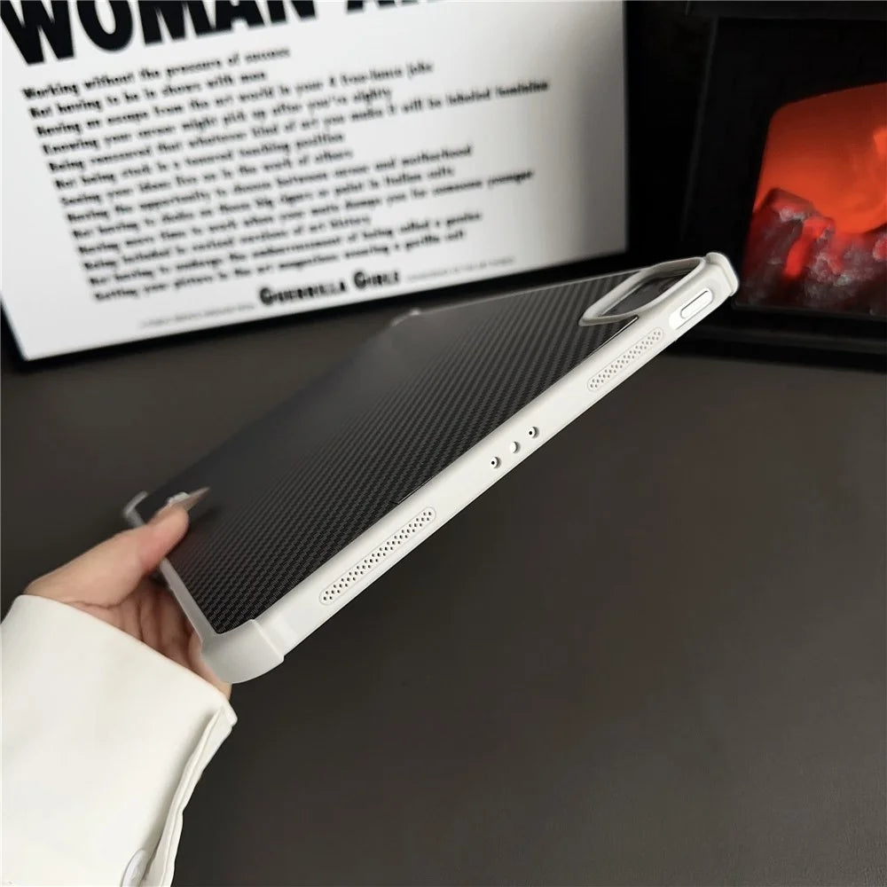 Magnetic Tablet Case For iPad Pro 11 (2022)  /  (2021)  /  (2020)  /  (2018) Borderless Carbon Fiber Acrylic Cover - Grey - 5