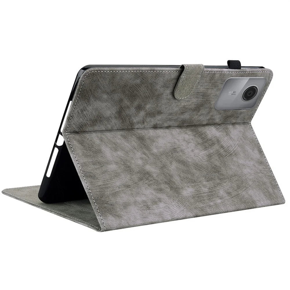 For Lenovo Tab K11 Gen 2 / Idea Tab / Xiaoxin Pad 11 2025 Case Tiger Imprint Anti-Scratch PU Leather Tablet Cover - Grey - 2