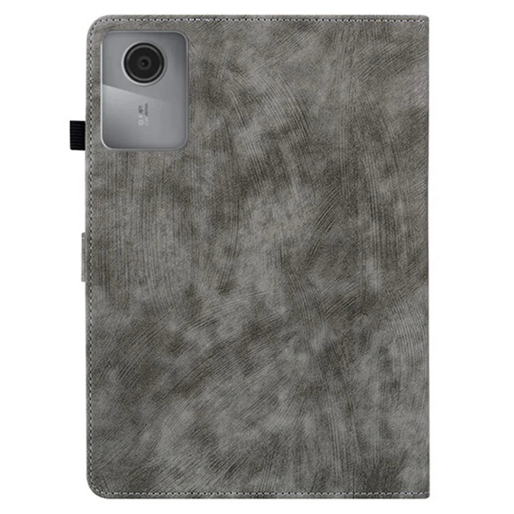 For Lenovo Tab K11 Gen 2 / Idea Tab / Xiaoxin Pad 11 2025 Case Tiger Imprint Anti-Scratch PU Leather Tablet Cover - Grey - 5