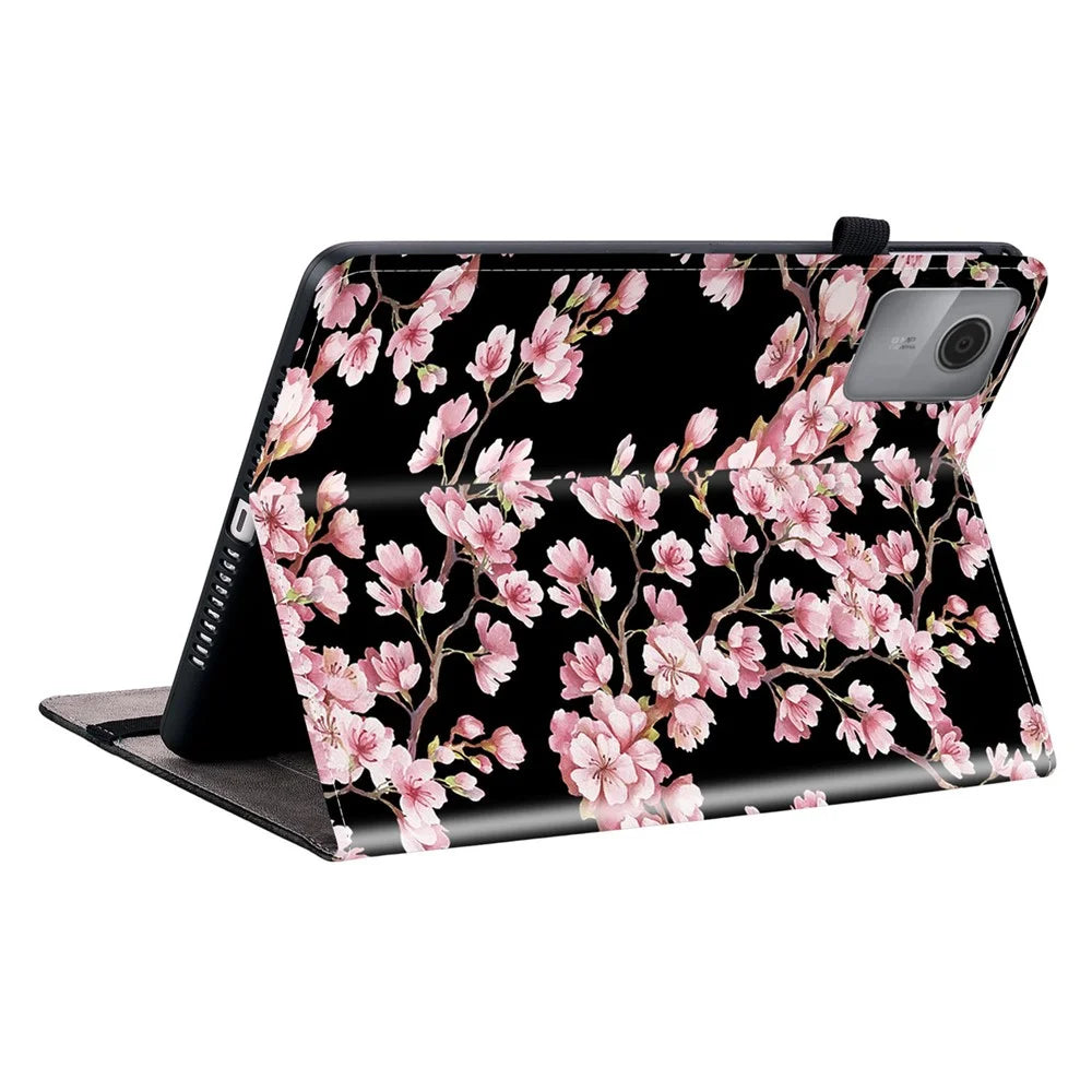 For Lenovo Tab K11 Gen 2 / Idea Tab / Xiaoxin Pad 11 2025 Leather Case Pattern Printed Stand Tablet Cover with Card Slots - Plum Blossom - 2