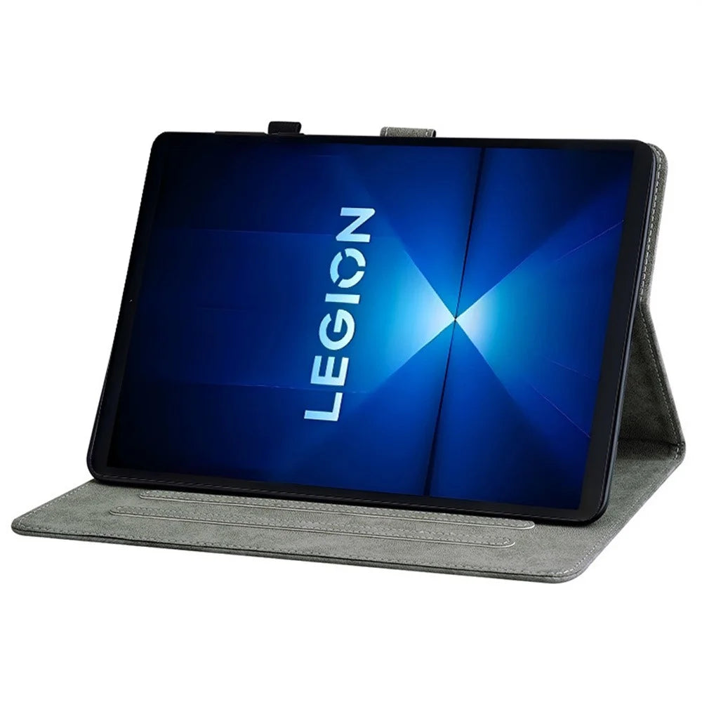 For Lenovo Legion Y700 Gen 4 Case Tiger Imprint Anti-Scratch PU Leather Tablet Cover - Grey - 3