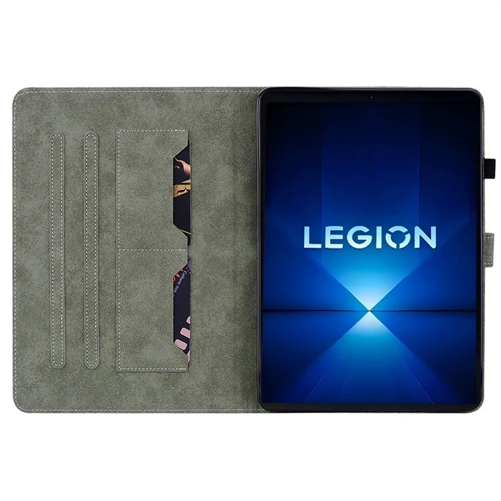 For Lenovo Legion Y700 Gen 4 Case Tiger Imprint Anti-Scratch PU Leather Tablet Cover - Grey - 4