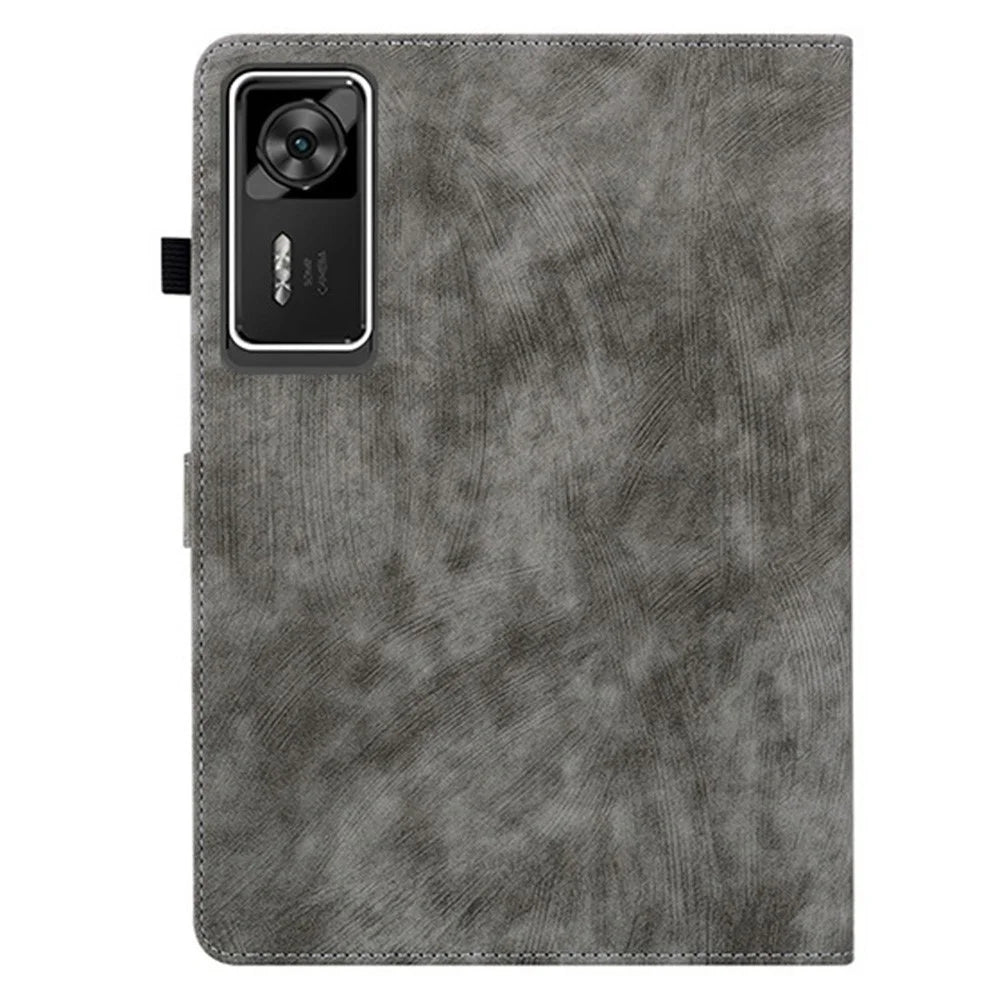 For Lenovo Legion Y700 Gen 4 Case Tiger Imprint Anti-Scratch PU Leather Tablet Cover - Grey - 5