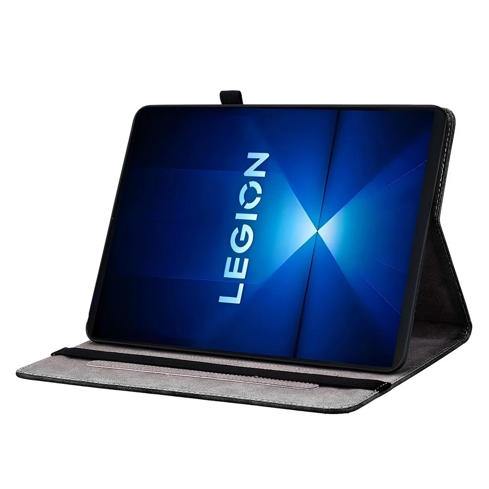 For Lenovo Legion Y700 Gen 4 Leather Case Pattern Printed Stand Tablet Cover with Card Slots - Plum Blossom - 3