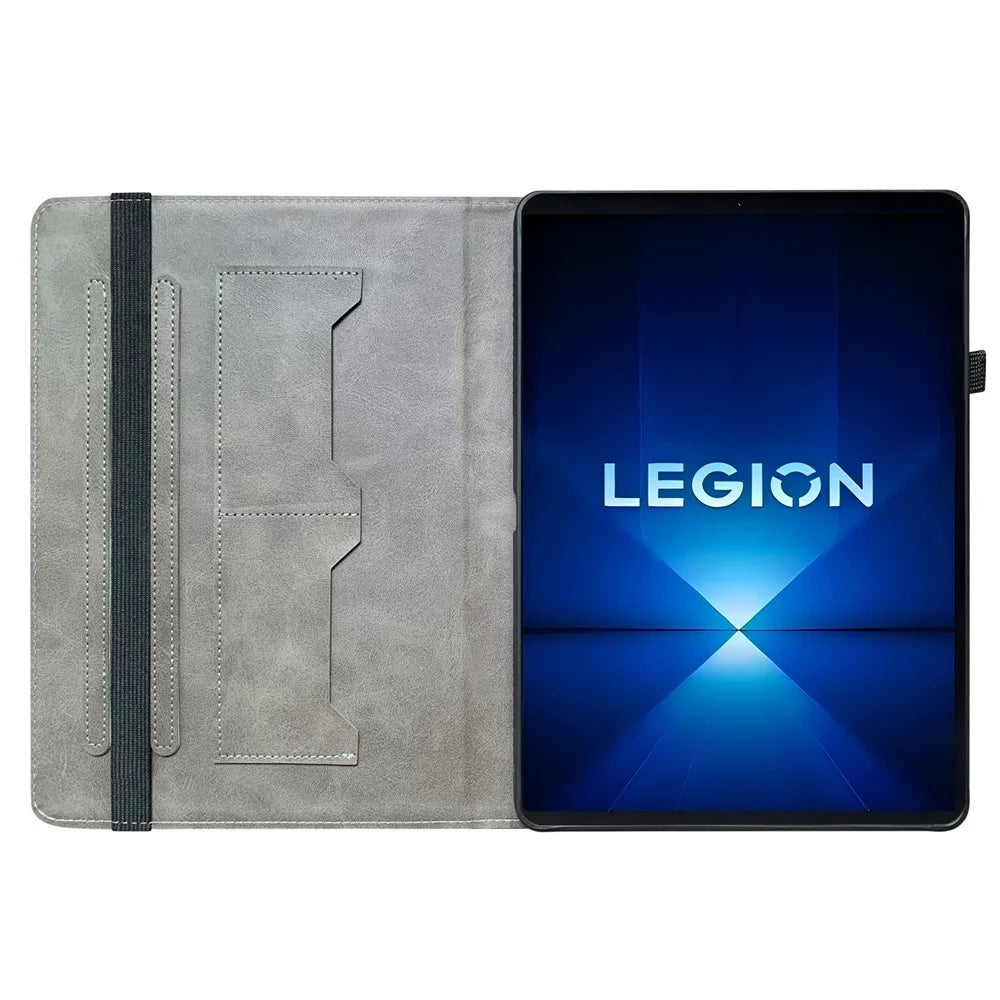 For Lenovo Legion Y700 Gen 4 Leather Case Pattern Printed Stand Tablet Cover with Card Slots - Plum Blossom - 4