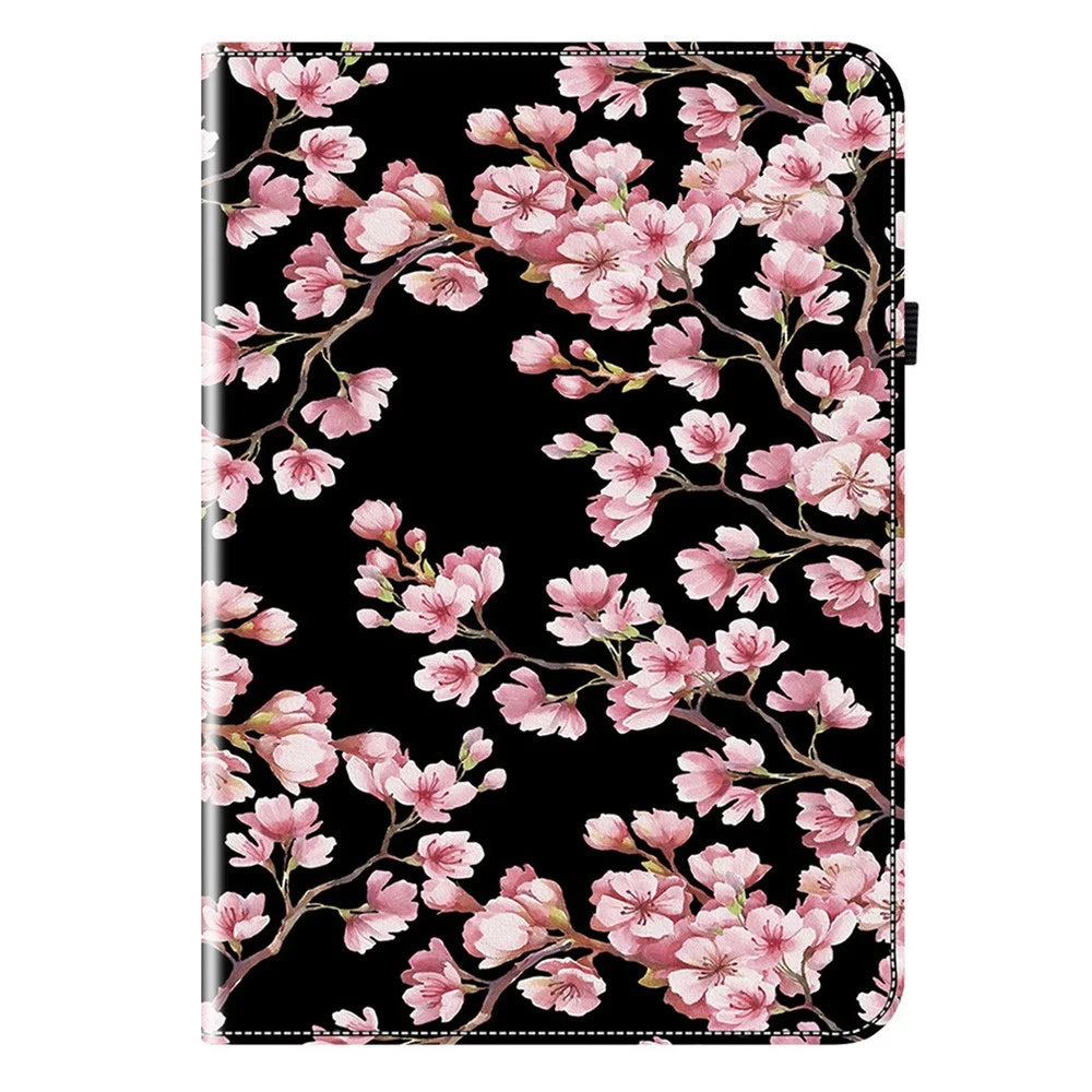 For Lenovo Legion Y700 Gen 4 Leather Case Pattern Printed Stand Tablet Cover with Card Slots - Plum Blossom - 6