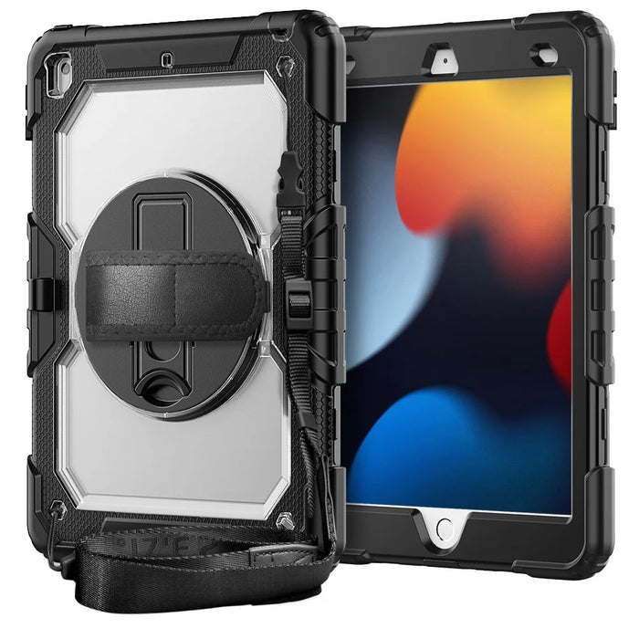 For iPad 10.2 (2021) / (2019) / (2020) Case PC + Silicone Tablet Cover with PET Film and Shoulder Strap - 3