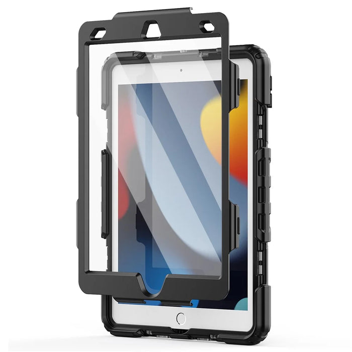 For iPad 10.2 (2021) / (2019) / (2020) Case PC + Silicone Tablet Cover with PET Film and Shoulder Strap - 5