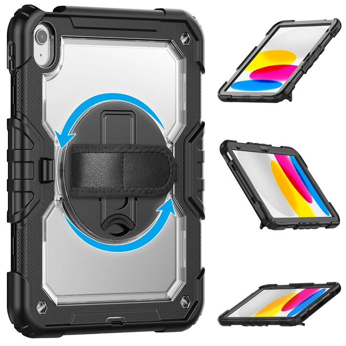 Tablet Case for iPad (2025) A3354 / iPad 10.9 (2022) A2696 PC + Silicone Cover with PET Film and Shoulder Strap - 2