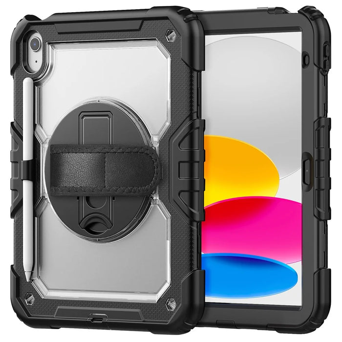 Tablet Case for iPad (2025) A3354 / iPad 10.9 (2022) A2696 PC + Silicone Cover with PET Film and Shoulder Strap - 3