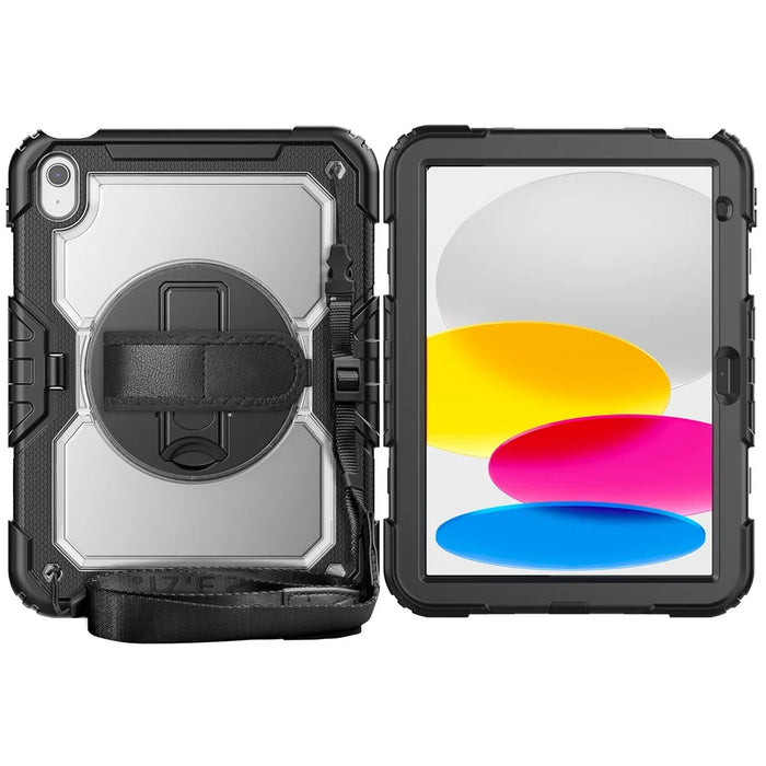 Tablet Case for iPad (2025) A3354 / iPad 10.9 (2022) A2696 PC + Silicone Cover with PET Film and Shoulder Strap - 5