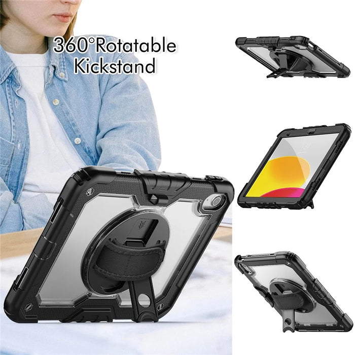 Tablet Case for iPad (2025) A3354 / iPad 10.9 (2022) A2696 PC + Silicone Cover with PET Film and Shoulder Strap - 7
