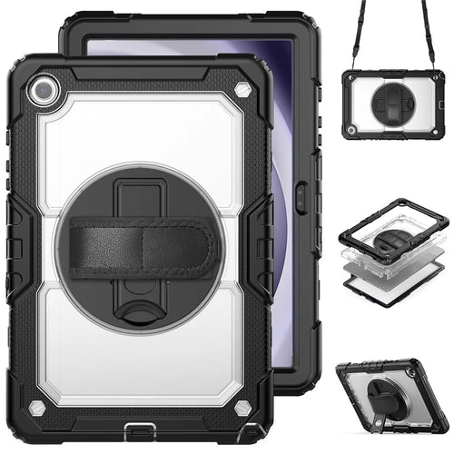 Tablet Case for Samsung Galaxy Tab A11+ / A9+ (SM-X210 / X215 / X216 / X218) PC + Silicone Cover with PET Film and Shoulder Strap - 1