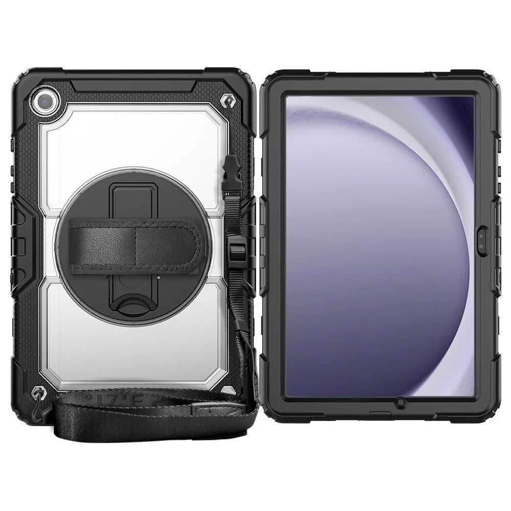 Tablet Case for Samsung Galaxy Tab A11+ / A9+ (SM-X210 / X215 / X216 / X218) PC + Silicone Cover with PET Film and Shoulder Strap - 2