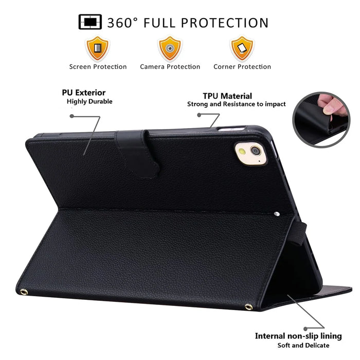 Wallet Case for iPad Air 10.5 inch (2019) / iPad 10.2 (2021) / (2020) / (2019) 3D Effect Cat Pattern Leather Stand Tablet Cover - Black - 4