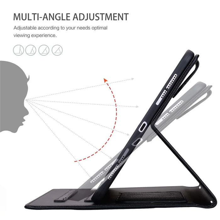 Stand Case for iPad Air 11 (2026) / (2025) / (2024) / Air (2022) / (2020) 3D Effect Cat Pattern Leather Tablet Cover with Wallet, Stylus Holder - Black - 7