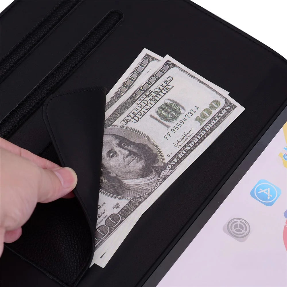 Wallet Case for iPad Air 13 (2026) / (2025) / (2024) / iPad Pro 12.9 (2021) / (2020) 3D Effect Cat Pattern Leather Stand Tablet Cover - Black - 6