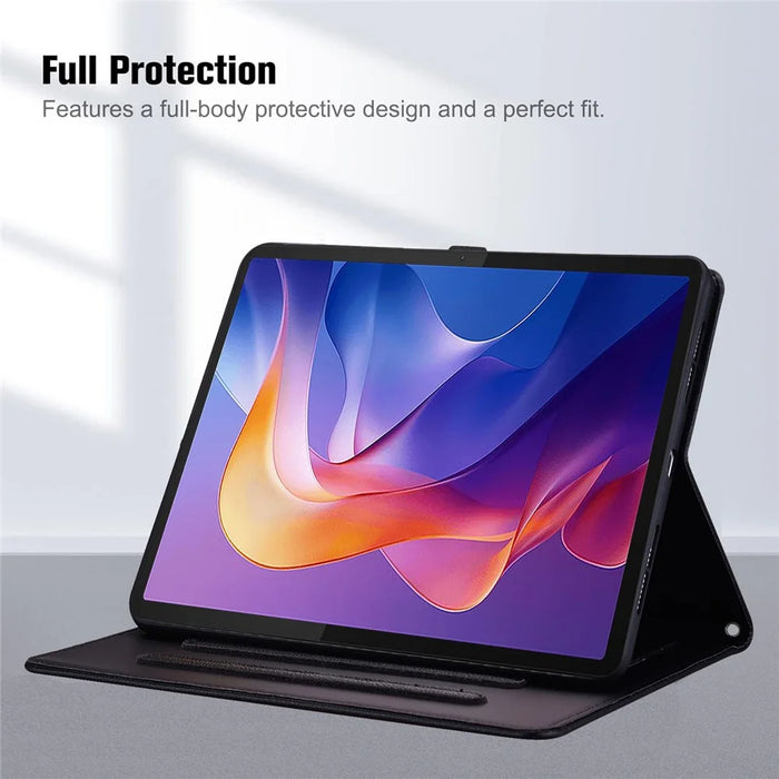 For Lenovo Xiaoxin Pad Pro 12.7 (2025) Case 3D Effect Cat Pattern Leather Stand Tablet Cover with Wallet, Stylus Holder - Black - 2