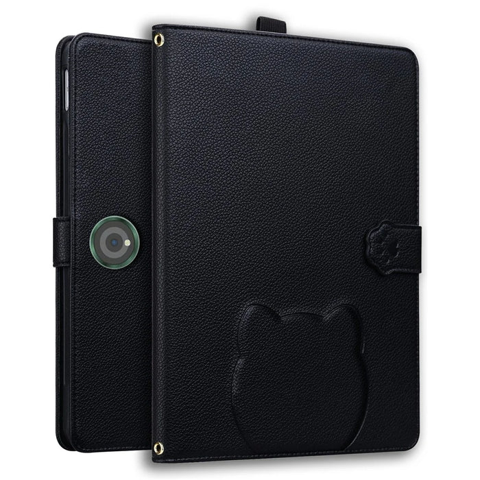 For OnePlus Pad Pro / Pad 2 Case 3D Effect Cat Pattern Leather Stand Tablet Cover with Wallet, Stylus Holder - Black - 1