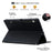 Wallet Case for Samsung Galaxy Tab S10 FE+ Leather Stand Tablet Cover with Stylus Holder, 3D Effect Cat Pattern - Black - 4