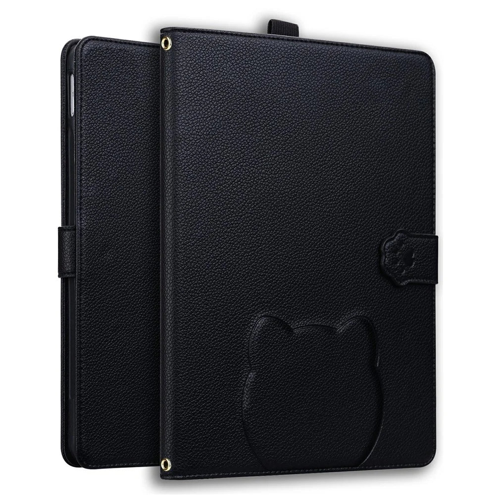 For Amazon Kindle Scribe (2024) / (2022) Case 3D Effect Cat Pattern Leather Stand Tablet Cover with Wallet, Stylus Holder - Black - 1