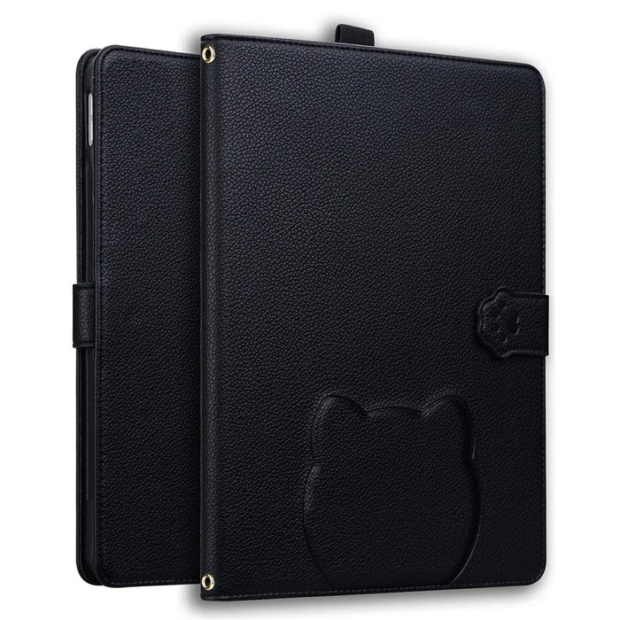 For Amazon Kindle Scribe (2024) / (2022) Case 3D Effect Cat Pattern Leather Stand Tablet Cover with Wallet, Stylus Holder - Black - 1