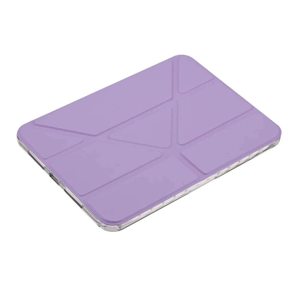 For iPad mini (2024) / (2021) Case Origami Stand Wallet PU Leather Smart Tablet Cover with Pencil Slot - Purple - 6