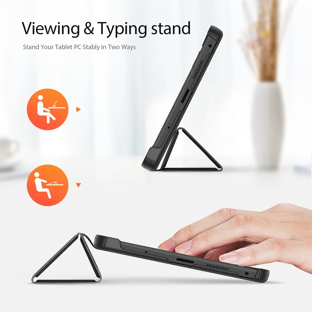 DUX DUCIS For Lenovo Tab K9 Case  Domo Series Tri-fold Stand PU Leather Protective Tablet Cover - Black - 2