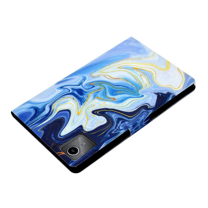 For Lenovo Xiaoxin Pad 11 2025 Case Stand Pattern Printed Leather Cover - Blue Marble - 6