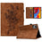 For Lenovo Xiaoxin Pad 11 2025 Case Flower Butterfly Imprinted Card Slots Leather Cover - Brown - 1