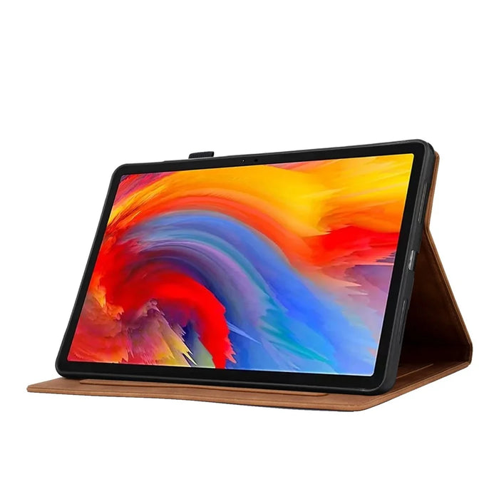 For Lenovo Xiaoxin Pad 11 2025 Case Flower Butterfly Imprinted Card Slots Leather Cover - Brown - 3