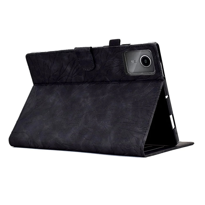 For Lenovo Xiaoxin Pad 11 2025 Leather Case Tree Pattern Card Slots Stand Cover - Black - 4