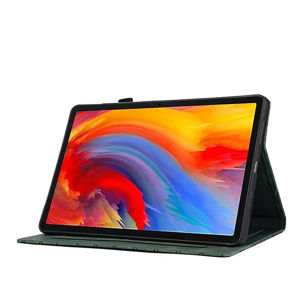 For Lenovo Xiaoxin Pad 11 2025 Case Card Slots Stand Rhombus Auto Wake / Sleep Leather Cover - Green - 3
