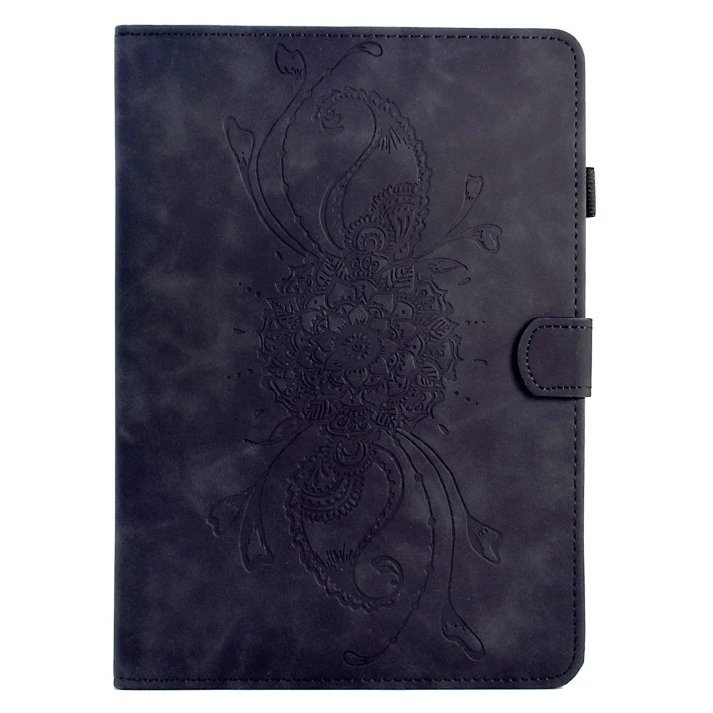 For Lenovo Xiaoxin Pad 11 2025 Case Mandala Imprinted Leather Tablet Cover with Card Slots - Black - 7